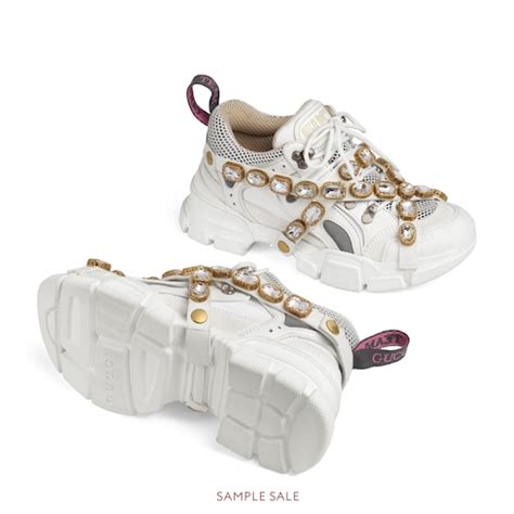 gucci spikes sneakers navy for women|gucci flashtrek with crystals white.